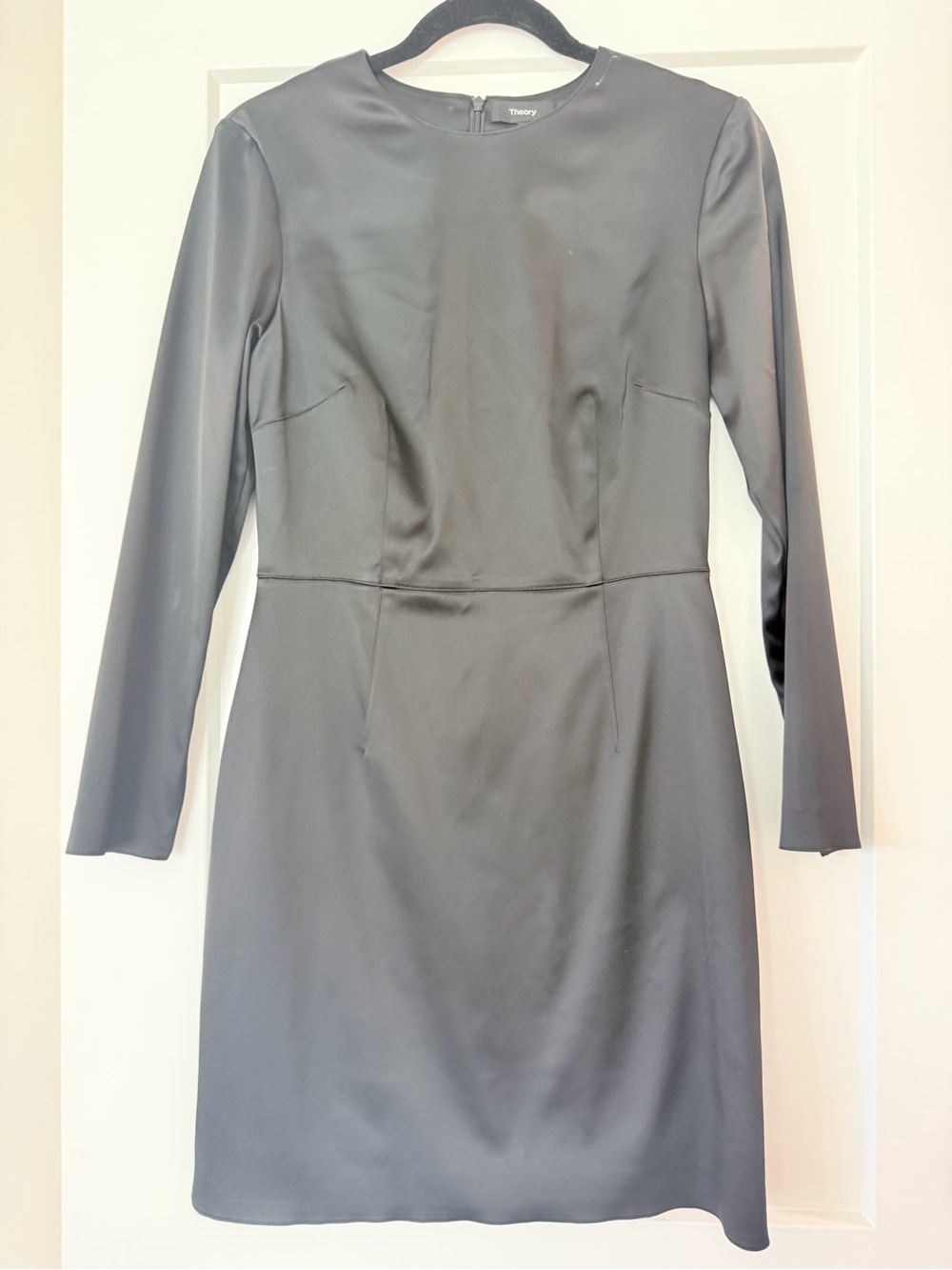 Theory Black Long-Sleeve Sheath Dress